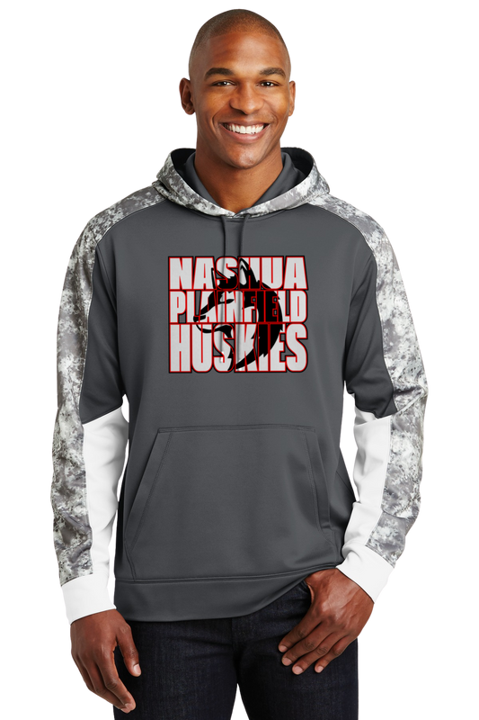 Nashua-Plainfield Huskies CamoHex Performance Hoodie – Adult & Youth Sizes