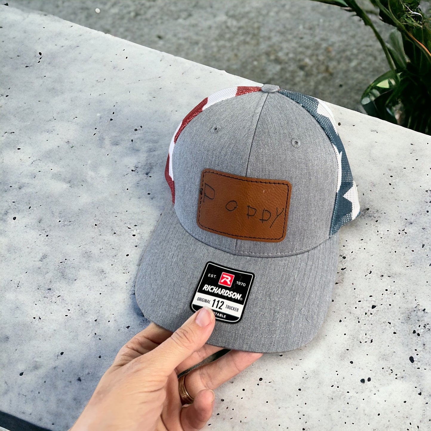 Personalized Handwritten {Richardson 112} Leather Patch Hat