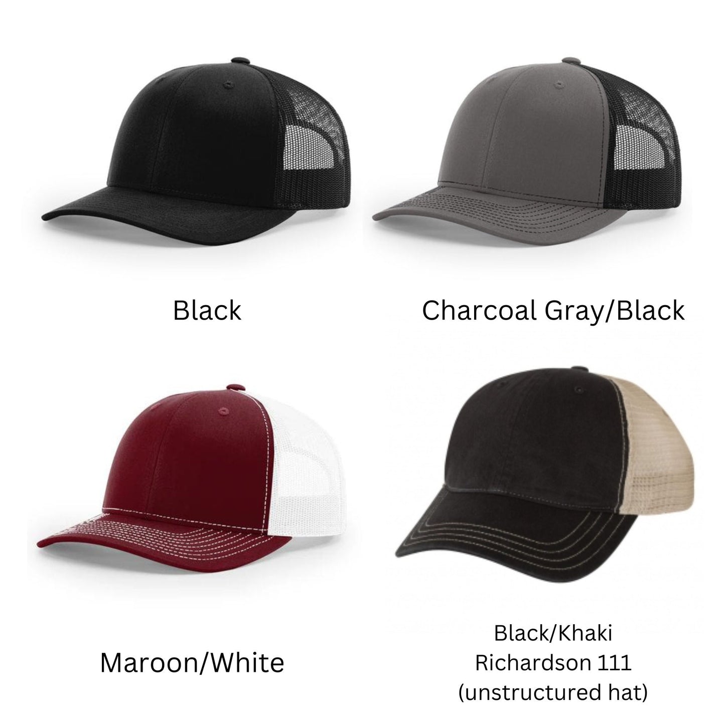 Personalized {Richardson 112} Leather Patch Hat | Fathers Day Gift | Child’s Names Hat | Personalzied Grandpa Gift