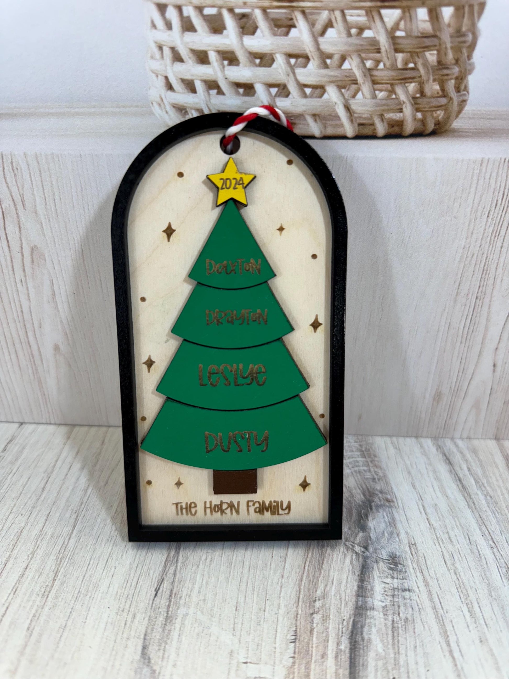 Personalized Christmas Tree Ornament | Personalized Family Christmas Ornament | Personalized Grandchildren Christmas Ornament