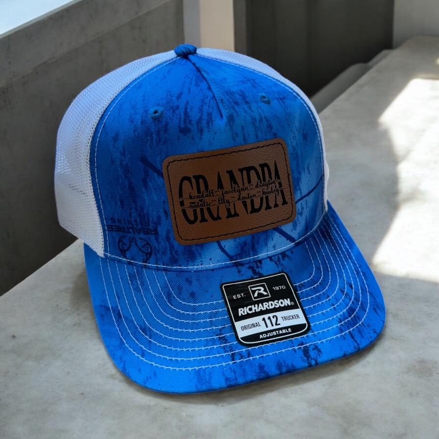 Personalized {Richardson 112} Leather Patch Hat | Fathers Day Gift | Child’s Names Hat | Personalzied Grandpa Gift