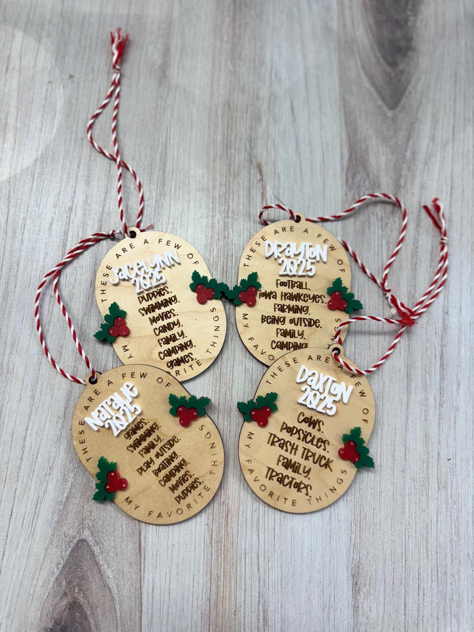 Custom “Favorite Things” Ornament – Personalized | Personalized Ornament | Keepsake Ornament | Children's Ornament