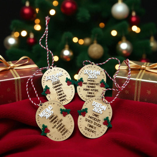 Custom “Favorite Things” Ornament – Personalized | Personalized Ornament | Keepsake Ornament | Children's Ornament