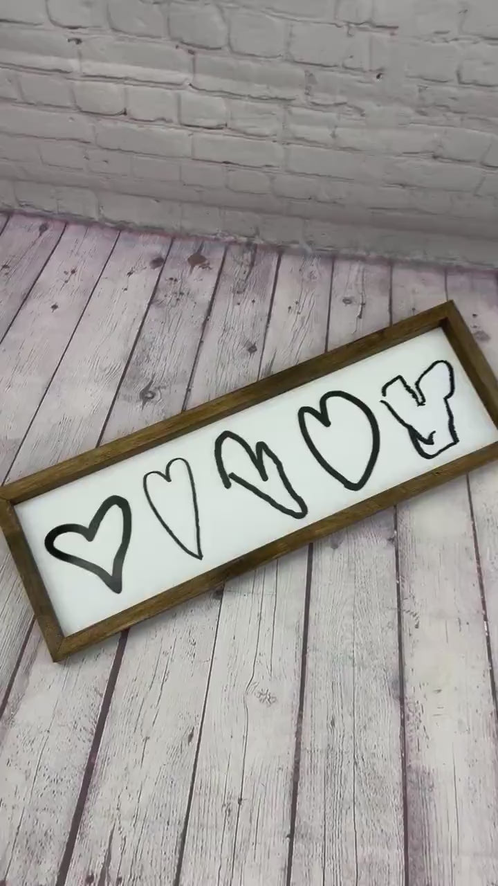 Personalized Handwritten Heart Sign | Personalized Grandparent Gift | Personalized Mothers Day Gift | Childs Handwriting Gift