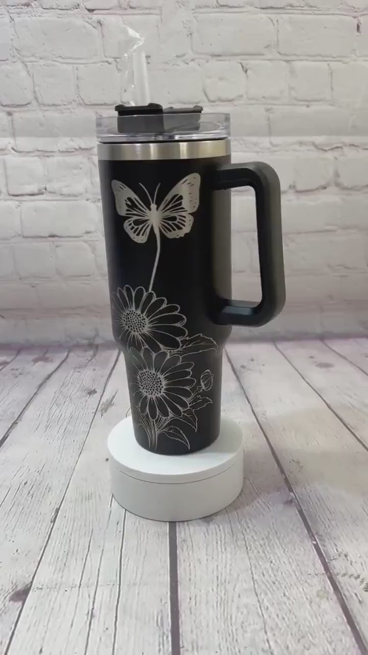 Mama Floral Engraved Tumbler | 40 Ounce Tumbler | Mama Water Bottle | Mothers Day Gift | Mama Gift | New Mom Gift