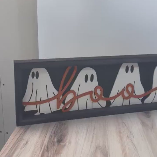 Boo Ghost Halloween Farmhouse Sign | Halloween Farmhouse Sign | Halloween 3D Sign | Halloween Decor | Halloween Sign