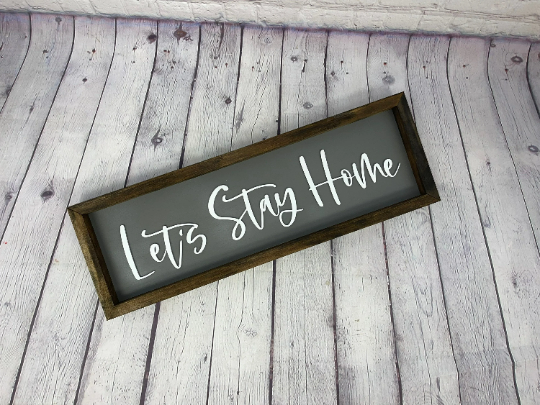 Let's Stay Home 3D Farmhouse Sign | Farmhouse 3D Sign | Dining Room Sign | Bedroom Decor