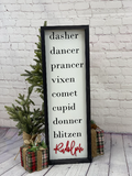 Reindeer Name Vertical Farmhouse Sign | Farmhouse Christmas | Modern Christmas Decor | Reindeer Sign | Reindeer Names