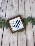 Police Heart Farmhouse Mini Sign | Thin Blue Line Decor | Police Officer Gift | Police Officer Wife Gift