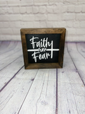 Faith over Fear Farmhouse Sign | Living Room Decor | Inspirational Quote Sign | Mothers Day Sign