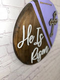 He Is Risen Religious Easter Door Round | Spring Decor | 3D Easter Decor | Easter Door Sign | Easter Round Sign