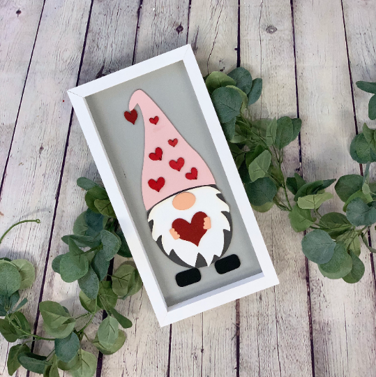 Valentine's Day Gnome 3D Farmhouse Sign | Valentine's Decor | Farmhouse Valentine Sign | Laser Cut Out Sign