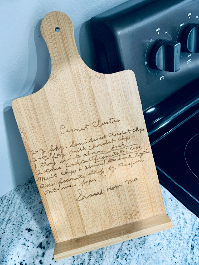 Personalized Engraved Cookbook Holder | Family Recipe Kitchen Decor | Family Recipe Memorial Gift | Grandmothers Recipe | Mother's Day