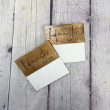 Set of 2 Square Personalized Engraved Marble Coaster | Personalized Wedding Gift | Personalized Housewarming Gift