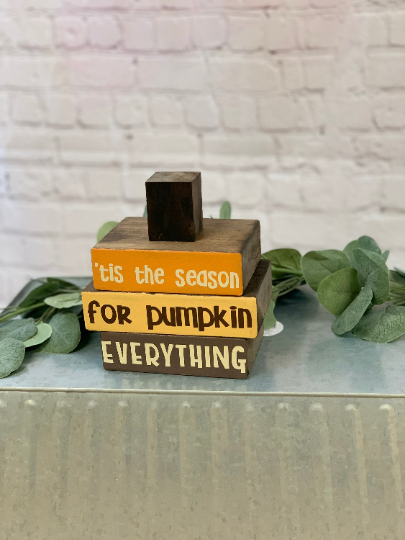 Tis The Season For Pumpkin Everything Stacker Blocks | Farmhouse Blocks | Fall Decor | Pumpkin Decor