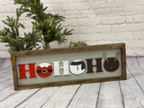 HO HO HO  Farmhouse Sign | Farmhouse Christmas | Modern Christmas Decor | Modern Christmas Sign | Santa Elf Snowman