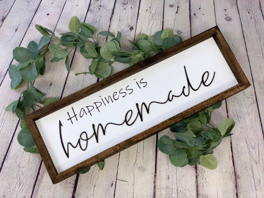 Happiness is Homemade | Farmhouse Sign | Dining Room Sign | Living Room Wall Decor | Happiness is Homemade