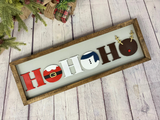 HO HO HO  Farmhouse Sign | Farmhouse Christmas | Modern Christmas Decor | Modern Christmas Sign | Santa Elf Snowman