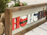 HO HO HO  Farmhouse Sign | Farmhouse Christmas | Modern Christmas Decor | Modern Christmas Sign | Santa Elf Snowman