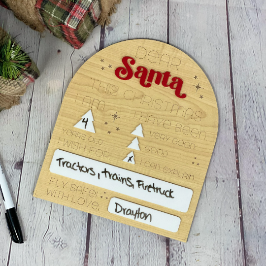 Personalized Letter To Santa  | Reusable Santa Letter | Modern Christmas Decor | Children's Christmas Letter