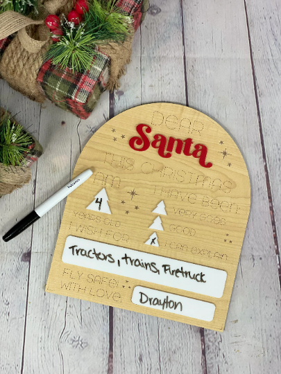 Personalized Letter To Santa  | Reusable Santa Letter | Modern Christmas Decor | Children's Christmas Letter