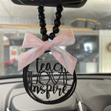 Teacher Car Mirror Charm | Car Charm | Rear View Mirror Charm | Teacher Gift | Teacher Appreciation | Teach Love Inspire