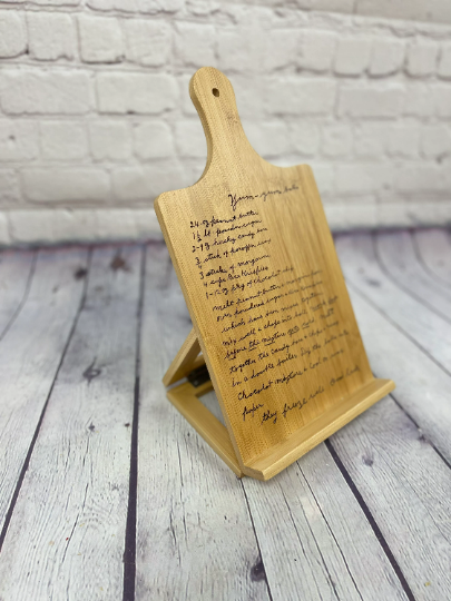 Personalized Engraved Cookbook Holder | Family Recipe Kitchen Decor | Family Recipe Memorial Gift | Grandmothers Recipe | Mother's Day