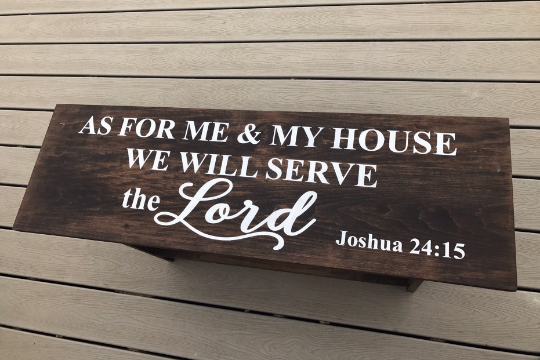 Serve the Lord Bench | Entryway Bench | Mudroom Bench | Farmhouse Bench | Wooden Bench