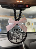 Teacher Car Mirror Charm | Car Charm | Rear View Mirror Charm | Teacher Gift | Teacher Appreciation | Teach Love Inspire