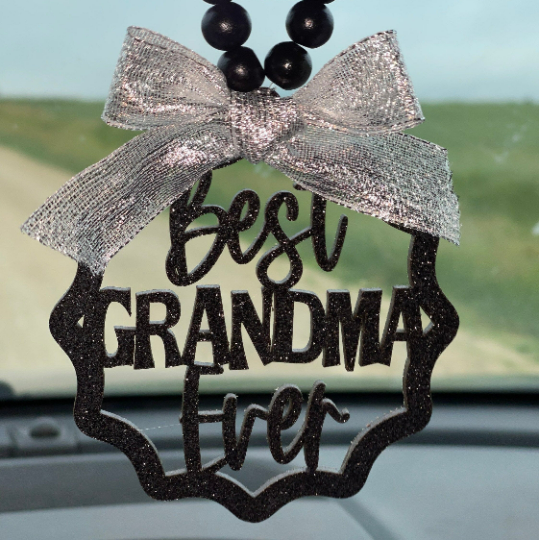 Best Grandma Ever Mirror Charm | Car Charm | Rear View Mirror Charm | Mothers Day Gift | Grandma Gift | Car Charm