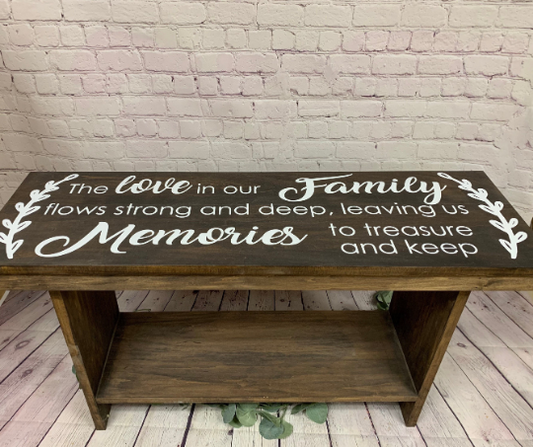 Love of a Family Bench | Memorial Bench | Entryway Bench | Mudroom Bench