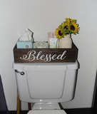 Blessed Back of Toilet Box | Farmhouse Crate | Farmhouse Centerpiece | Toilet Tray | Mason Jar Crate