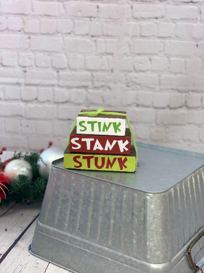 Stink Stank Stunk Grinch Stacker Blocks | Christmas Decor | Grinch Decor | Grinch Christmas