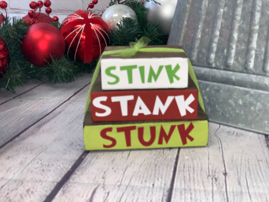 Stink Stank Stunk Grinch Stacker Blocks | Christmas Decor | Grinch Decor | Grinch Christmas