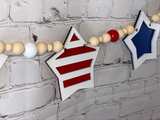 Patriotic Garland | 4th of July Decor | 4th of July Garland | America Decor | Laser Cut Stars | Independence Day Decor