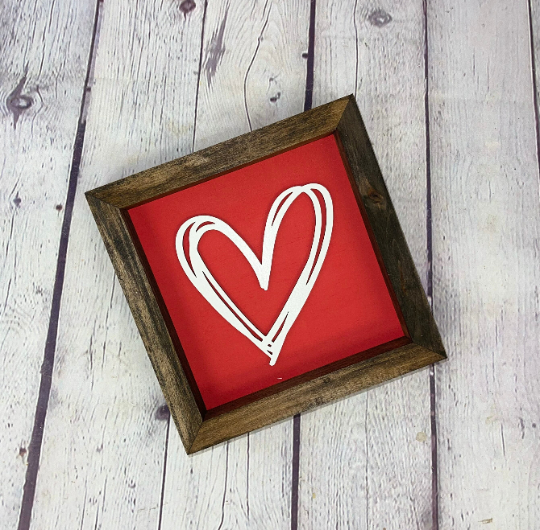 Valentine's Day Heart Framed Sign | Valentines Decor | Valentine Sign | Laser Cut Out Sign | Valentine 3D Heart