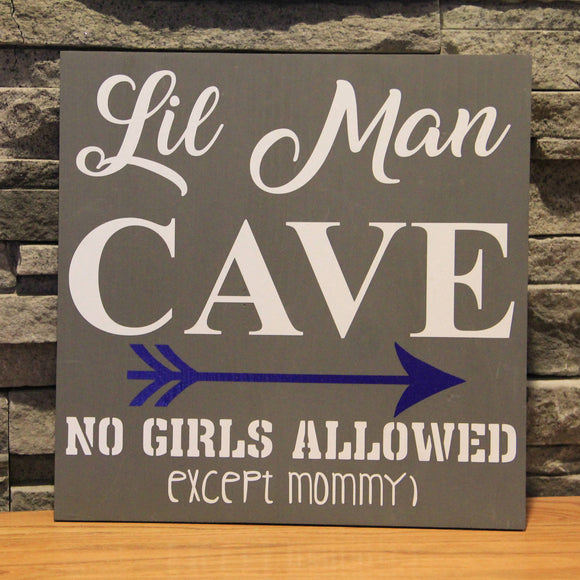 Lil Man Cave Sign | Nursery Sign| Boy Room Sign