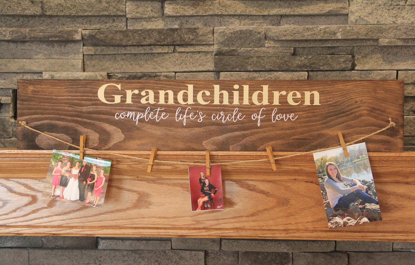 Grandchildren Complete Life's Circle of Love Photo Holder Sign | Grandparent Gift | Picture Holder | Mother's Day