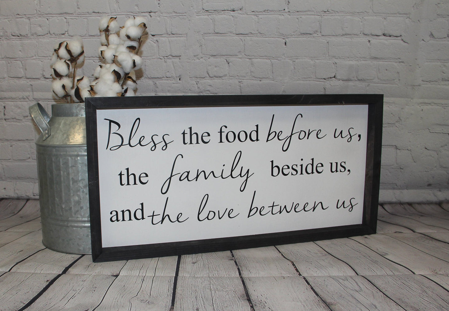 Bless The Food Before Us The Family Beside Us and The Love Between Us Sign | Farmhouse Sign | Dining Room Sign