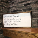 Love You Forever Like You for Always | Nursery Decor | Baby Shower Gift | Kids Room Decor