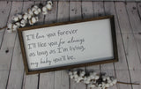Love You Forever Like You for Always | Nursery Decor | Baby Shower Gift | Kids Room Decor