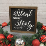 Silent Night Farmhouse Sign | Farmhouse Christmas | Religious Christmas Decor