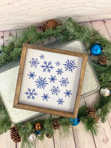 Winter Snowflake Collage Farmhouse Sign | Winter Decor | Snowflake Decor | Christmas Decor | Farmhouse Signs