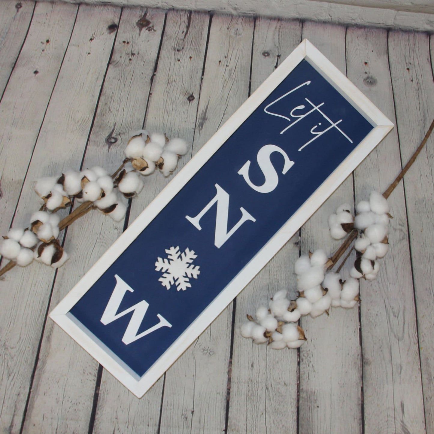 Let It Snow Farmhouse Sign | Farmhouse Decor | Christmas Decor | Winter Sign