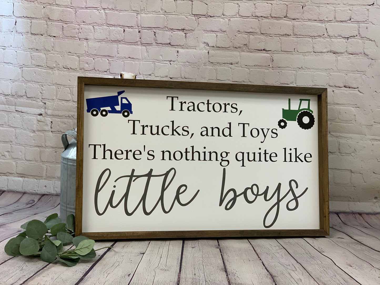 Tractors Trucks ad Toys There's nothing quite like little boys | Farmhouse Sign | Nursery Decor | Baby Shower Gift | Boy Room Sign