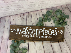 Masterpieces Every Child Is An Artist | Play Room Decor | Child's Artwork Holder | Picture Holder