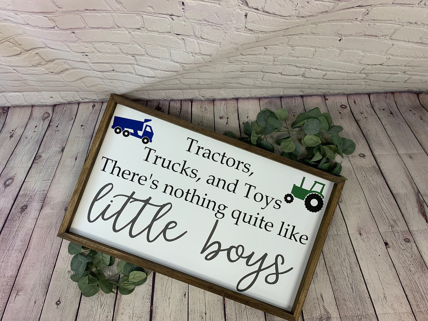 Tractors Trucks ad Toys There's nothing quite like little boys | Farmhouse Sign | Nursery Decor | Baby Shower Gift | Boy Room Sign