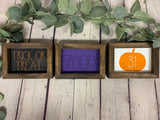 Reversible - Fall/Halloween Mini Set of 3 | Rae Dunn Inspired Signs | Farmhouse Set