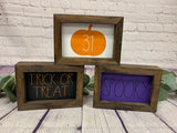 Reversible - Fall/Halloween Mini Set of 3 | Rae Dunn Inspired Signs | Farmhouse Set