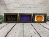 Reversible - Fall/Halloween Mini Set of 3 | Rae Dunn Inspired Signs | Farmhouse Set